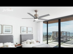 Ventilador de techo de níquel satinado con 5 cuchillas de MDF motor DC para el hogar