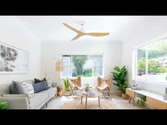 Ventilador de techo de corriente continua moderno de 52 pulgadas con palas ABS de aspecto de madera