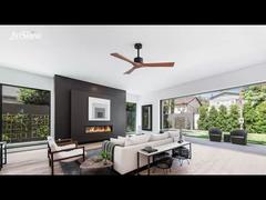 Ventilador de techo de madera maciza de 52 pulgadas, motor de CC silencioso, diseño moderno para uso en sala de estar y dormitorio