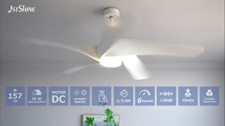 Revisión del ventilador de techo blanco moderno de 62 pulgadas con luz LED