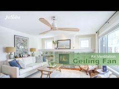 Moderno ventilador de techo de madera maciza para interiores elegantes