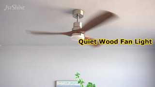 Ventilador de techo silencioso de madera con luz