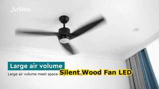 Luz LED moderna del ventilador de techo de madera negra