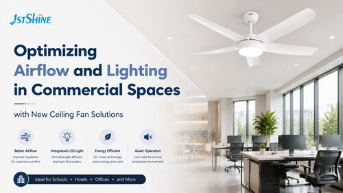 Últimos blogs de la empresa sobre Optimizing Airflow and Lighting in Commercial Spaces with New Ceiling Fan Solutions
