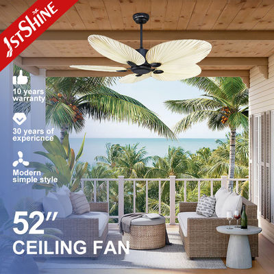 comprar Ventilador de techo decorativo de 5 hojas de palma sin luz con motor silencioso y control remoto Fabricación en línea
