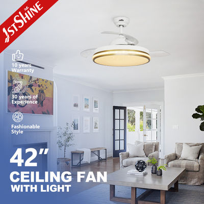 comprar 42 pulgadas Smart pequeño retráctil luz LED ventilador de techo Control Wifi para el dormitorio Fabricación en línea