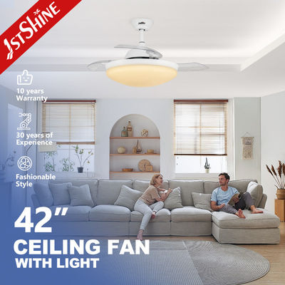 comprar Control Wifi inteligente pequeña luz LED invisible ventilador de techo para el dormitorio 42 pulgadas Fabricación en línea