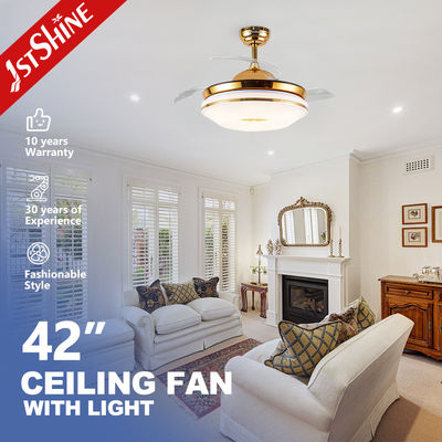 comprar Cuchillas ocultas ventilador de techo LED de 42 pulgadas 60W para menos ruido y decoración elegante del hogar Fabricación en línea
