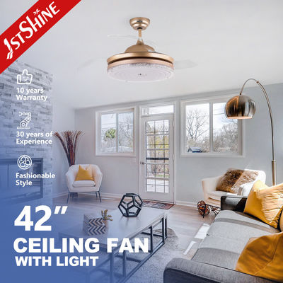 comprar Ventilador de techo plegable de lámpara de acrílico invisible con luz apagable Fabricación en línea