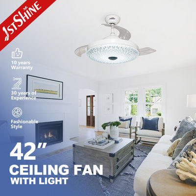 comprar Motor de 230 V de corriente continua ventilador de techo retráctil luz de lámpara de acrílico sombra Fabricación en línea