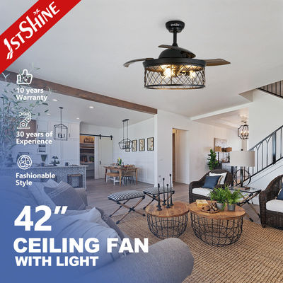 comprar Diseño personalizado 1stshine ventilador de techo con palas ocultas y luz LED en color negro Fabricación en línea