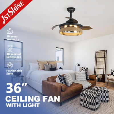 comprar Ventilador de techo negro de 36 pulgadas con luz y solución de iluminación de mediados de siglo Fabricación en línea