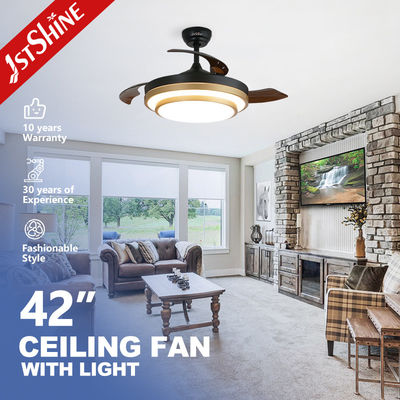 comprar Ventilador de techo retráctil decorativo de oro con motor de CC y servicio de soluciones de iluminación Fabricación en línea