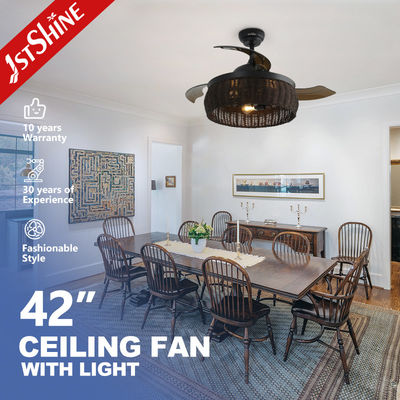 comprar Fan de techo ligero enjaulado teledirigido, fan de techo decorativo del LED Fabricación en línea