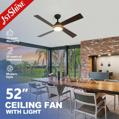 comprar Control remoto inteligente 52 pulgadas 6 velocidades MDF ventilador de techo negro con material de cuerpo de metal Fabricación en línea