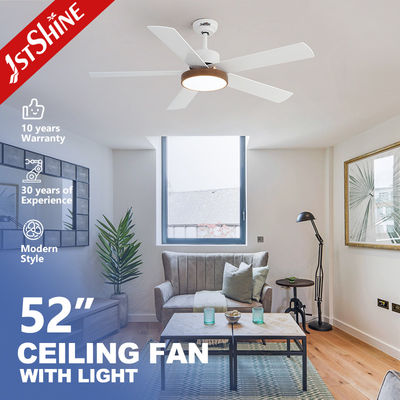 comprar Ventilador de techo LED inteligente luz de acabado blanco 5 MDF hoja de alta velocidad Fabricación en línea