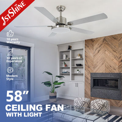 comprar Hogar inteligente ventilador de techo de 58 pulgadas con 5 hojas de MDF y control remoto 3 luz LED de color Fabricación en línea