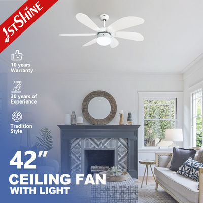 comprar 42 pulgadas de MDF reversible cuchillas lámpara de luz de ventilador de ventilador de techo sin soporte de atenuador Fabricación en línea