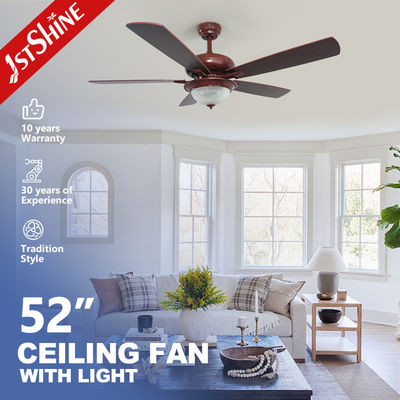 comprar fan de techo retra 3000K con las cuchillas oscuras de la nuez y la pantalla de cristal Fabricación en línea