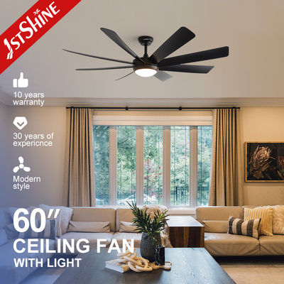 comprar Fuente de alimentación de CC 60 pulgadas ABS negro con cuchillas ventilador de techo con iluminación LED y cuchillas de plástico Fabricación en línea