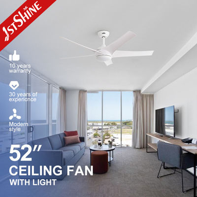 comprar Motor de corriente continua 5 palas ABS Blanco 3 color luz LED decorativa ventilador de techo inteligente con luz Fabricación en línea