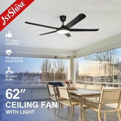 comprar 1stshine 6 velocidad silencioso DC motor ventilador de techo con 5 palas de plástico negro y luz LED Fabricación en línea