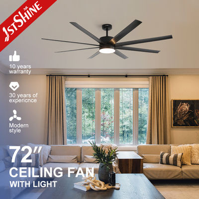 comprar 6 velocidad motor de corriente continua reversible ventiladores de techo de gran flujo de aire con luces y control remoto de la aplicación Fabricación en línea