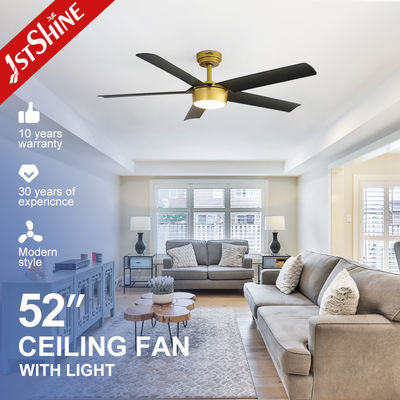 comprar Ventilador de techo de motor de corriente continua de 52 pulgadas Ventilador de baja potencia decorativo moderno con control remoto y 10- Fabricación en línea