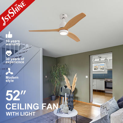 comprar Ventilador de techo moderno de hojas blancas de madera ABS con iluminación LED y fuente de alimentación continua Fabricación en línea
