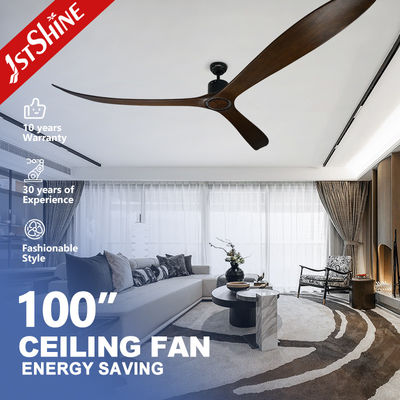 comprar Ventilador de techo grande de 100 pulgadas con control remoto motor de corriente continua de 3 cuchillas de madera sólida Fabricación en línea