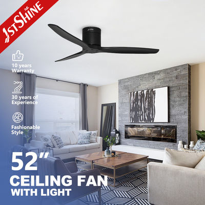 comprar 1stshine Ventiladores de techo de perfil bajo Negro Cuchillas de madera sólida Temporizador incluido 52 