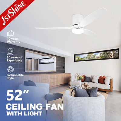 comprar Ventilador de techo LED de 5 velocidades con material de cuerpo de lámpara de metal y hoja de madera blanca de moda Fabricación en línea