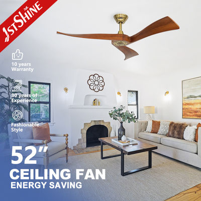 comprar Ventilador de techo de metal de oro moderno con control inteligente y temporizador Sí, cuchillas de madera incluidas Fabricación en línea