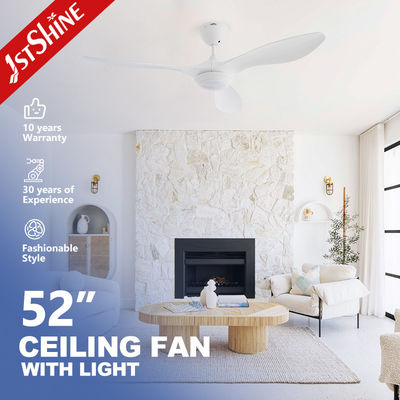 comprar Ventilador de techo blanco de 52 pulgadas con luz LED atenuable y motor DC de control remoto Fabricación en línea