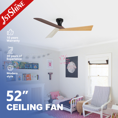 comprar Ventilador de techo de plástico de ahorro de energía de 52 pulgadas cuchillas de doble tono motor de corriente continua sin luz Fabricación en línea