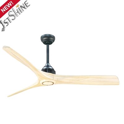 Ventilador de techo de cuchilla de madera con control remoto de eficiencia energética de clase A y diseño moderno