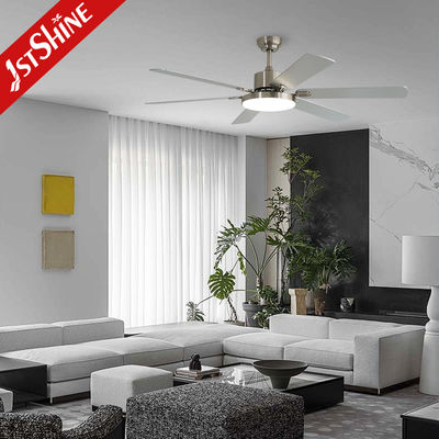 Ventiladores de techo de dormitorio de 58 pulgadas con luces reversible silencioso motor de corriente continua hoja de MDF