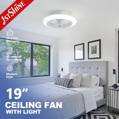 Soluciones de iluminación ETL Certificado ventilador de techo LED blanco con cuchillas ligeras y fáciles de limpiar