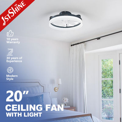 Buen precio Cuchillas de plástico transparente ABS ventilador de techo de 20 pulgadas con luz LED y diseño de montaje de chorro en línea