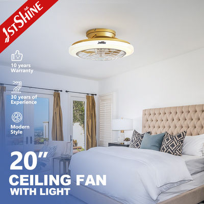 1stshine ventilador de techo de oro de perfil bajo de 20 pulgadas con luz LED y interruptor de control de pared