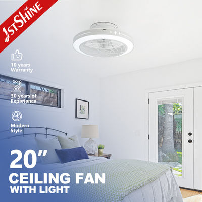 Ventilador de techo LED silencioso de alta velocidad de 20 pulgadas con control inteligente e iluminación decorativa