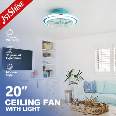Buen precio 110-220V Fan de techo azul de alto flujo de aire para el hogar con OEM 1stshine LED y material de cuchilla en línea