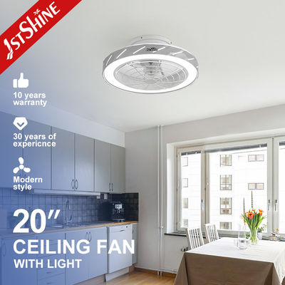 Ventilador de techo LED de montaje con control remoto inteligente con motor CC y palas ABS