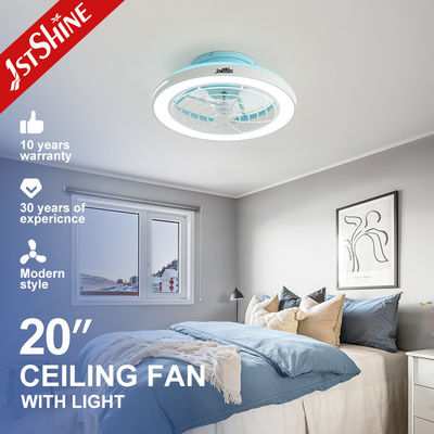 Buen precio Gran flujo de aire 20 pulgadas de acabado azul ventilador de techo LED para el dormitorio diseño moderno en línea