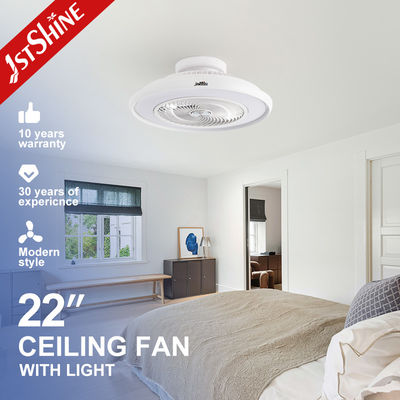 Encierra ventilador de techo LED sin cuchillas con oscurecible blanco moderno para el estudio