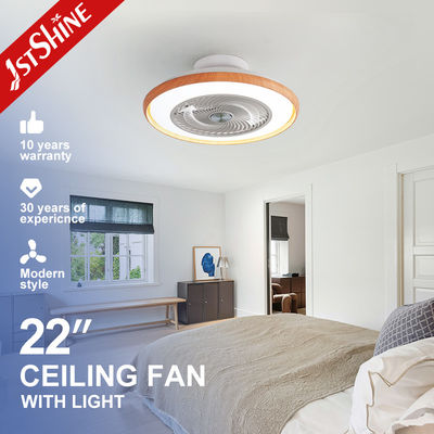 Control inteligente ventilador de techo LED sin cuchillas estilo moderno motor DC luz LED atenuable