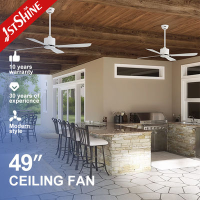110-240V/50Hz-60Hz Ventilador de techo de hierro blanco con control remoto inteligente y 4 cuchillas 1stshine