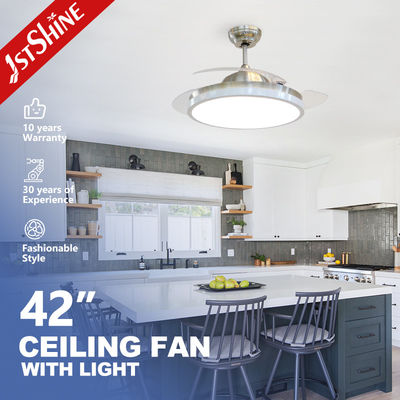 Ahorro de energía control remoto silencioso luz de ventilador de techo LED con cuerpo de lámpara 2-metal