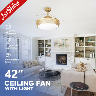 Ventilador de techo transparente con lámpara oculta con luz LED 1stshine Lujo de diseño europeo