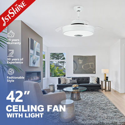 Control WiFi 3 Velocidades 65W luz del ventilador retráctil con cuchilla oculta